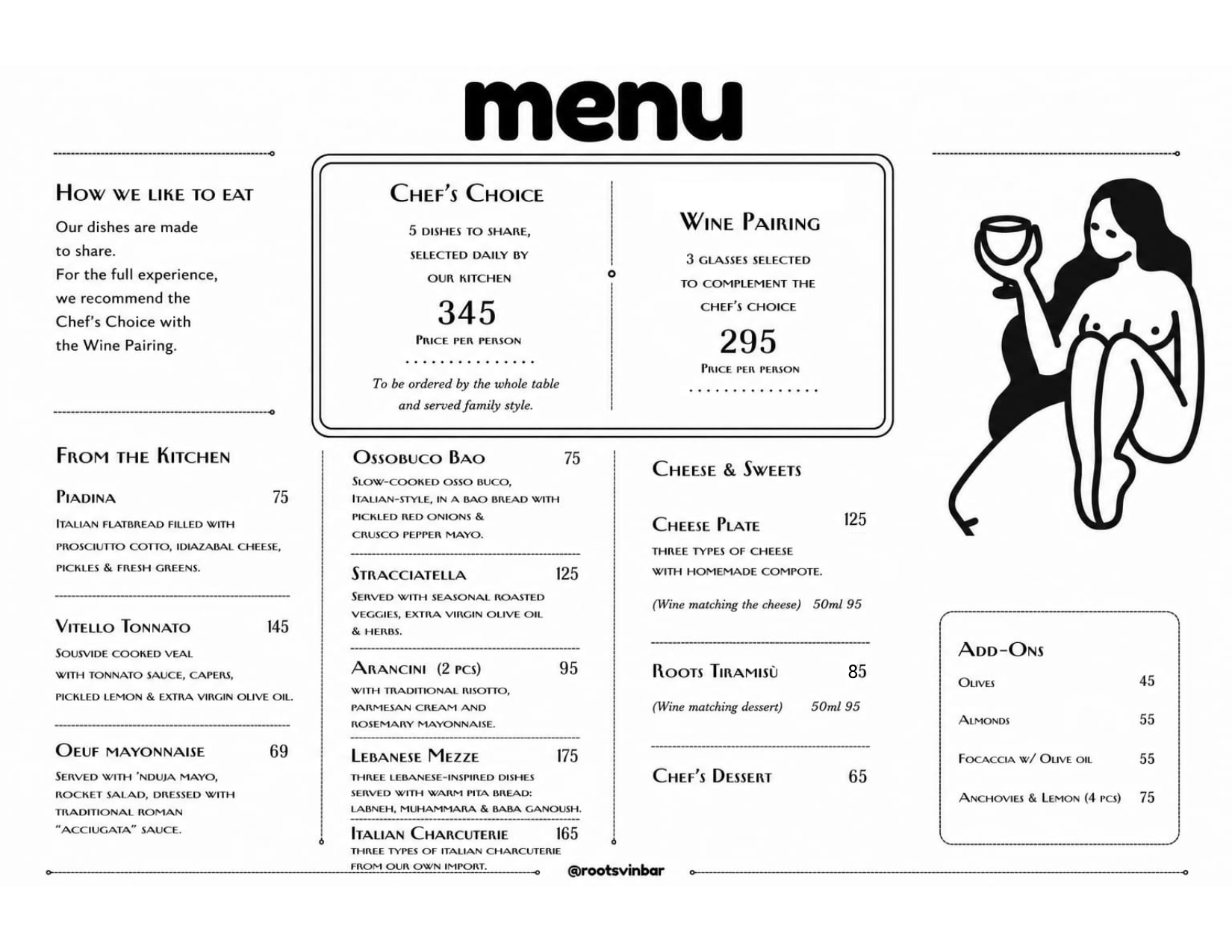 menu roots